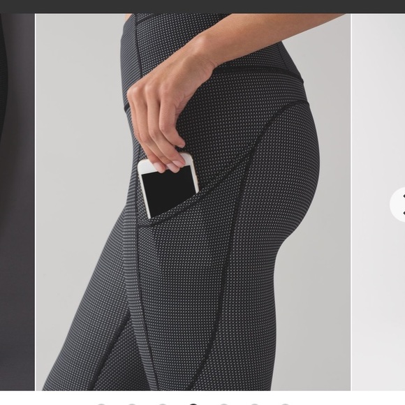 LULULEMON RARE Teeny check white and black!! SIZE 4 FAST FREE 7/8 TIGHT. - Picture 10 of 14